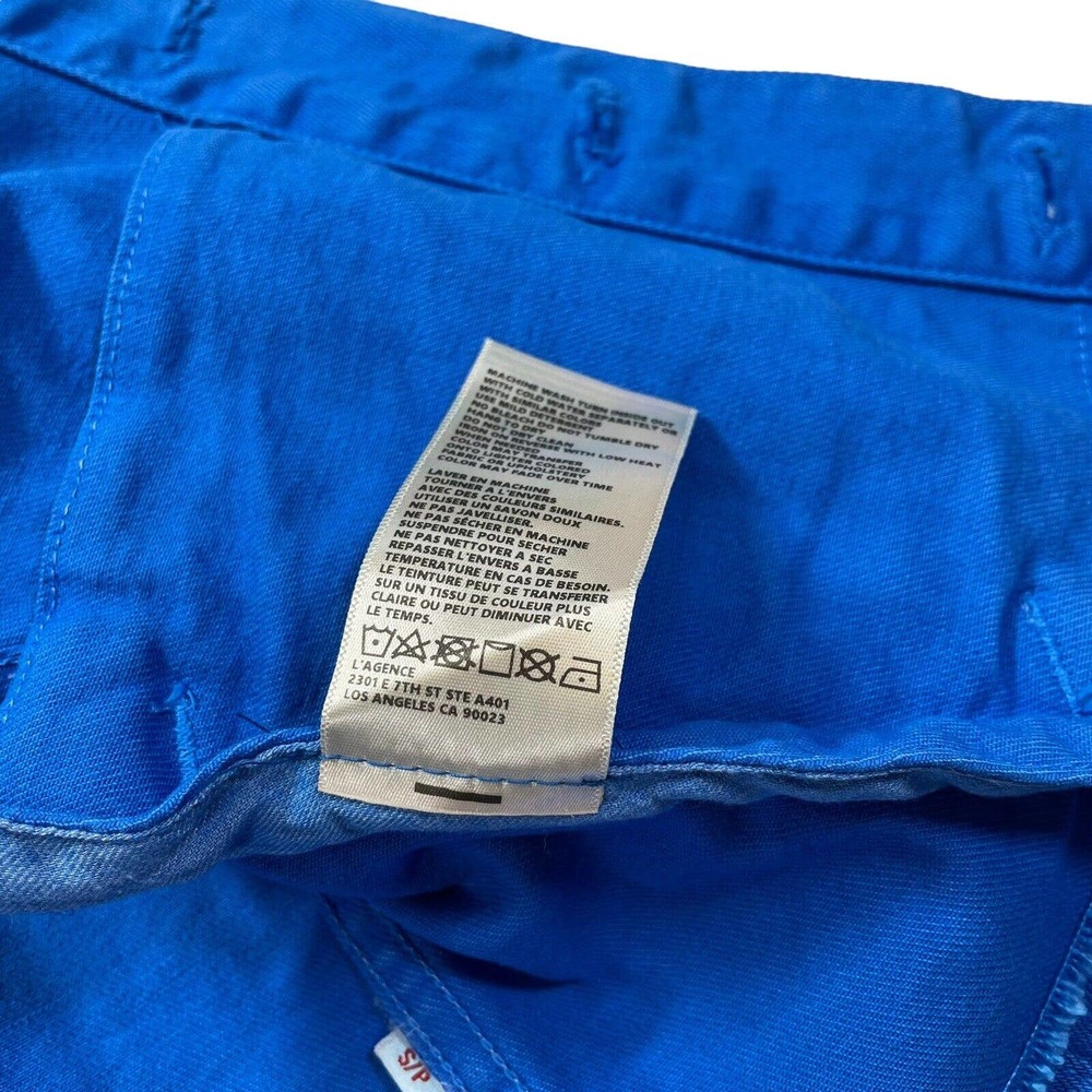 L'Agence Women's Blue Cobalt Raw Hem Stretchy Janelle Denim Jacket Sz Small - Picture 5 of 7